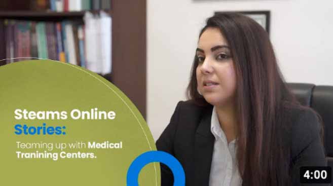 Medical training customer testimonial from the Steams Online website